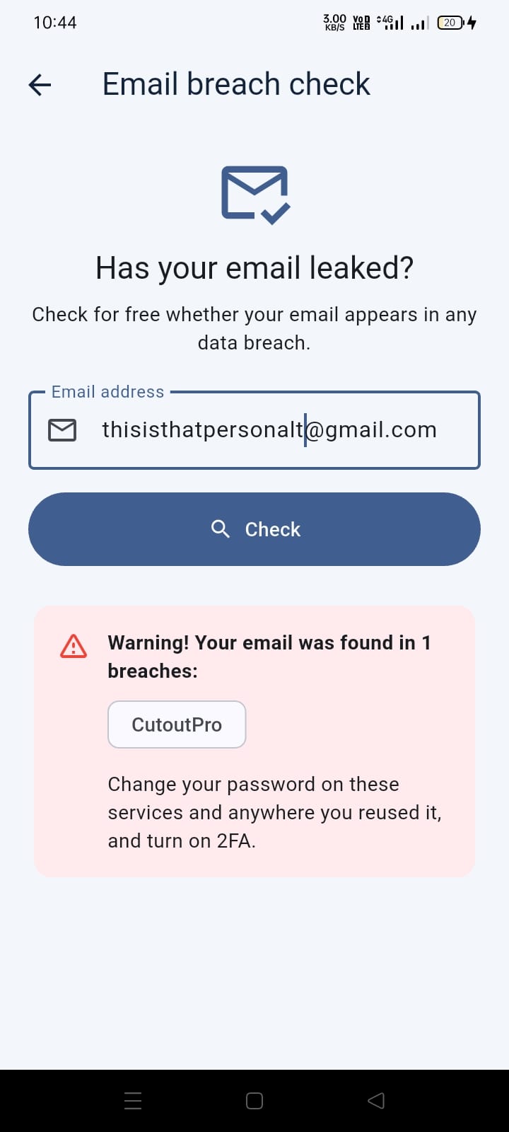 KAVAL — Email breach check