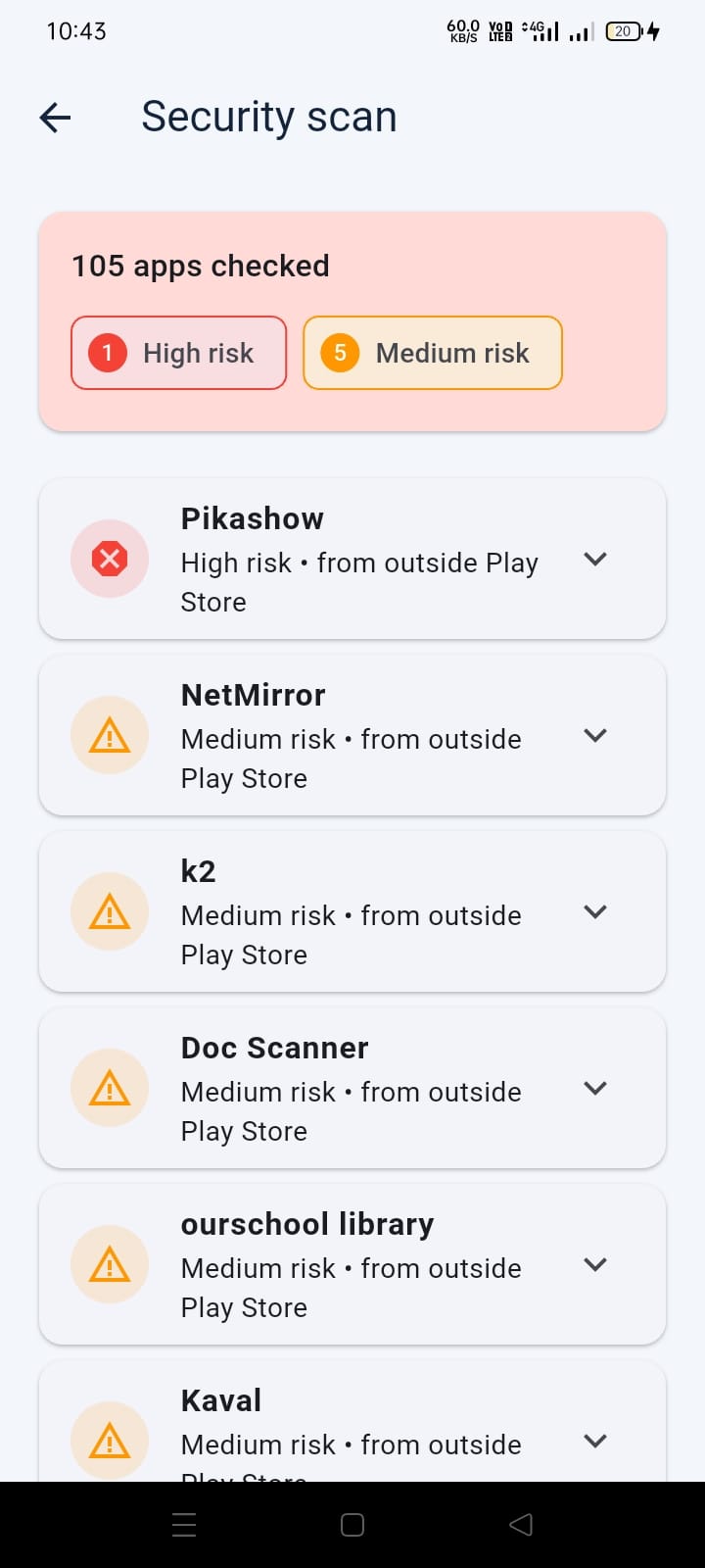 KAVAL — Phone security scan